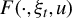 upper F left parenthesis dot comma xi Subscript t Baseline comma u right parenthesis