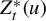 upper Z Subscript t Superscript asterisk Baseline left parenthesis u right parenthesis