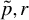 p overtilde comma r