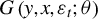 upper G left parenthesis y comma x comma epsilon Subscript t Baseline semicolon theta right parenthesis