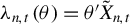 lamda Subscript n comma t Baseline left parenthesis theta right parenthesis equals theta prime upper X overtilde Subscript n comma t