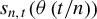 s Subscript n comma t Baseline left parenthesis theta left parenthesis t divided by n right parenthesis right parenthesis