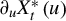 partial differential Subscript u Baseline upper X Subscript t Superscript asterisk Baseline left parenthesis u right parenthesis
