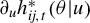 partial differential Subscript u Baseline h Subscript i j comma t Superscript asterisk Baseline left parenthesis theta vertical bar u right parenthesis