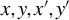 x comma y comma x prime comma y prime