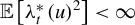 double struck upper E left bracket lamda Subscript t Superscript asterisk Baseline left parenthesis u right parenthesis squared right bracket less than infinity