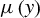 mu left parenthesis y right parenthesis