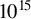 10 Superscript 15