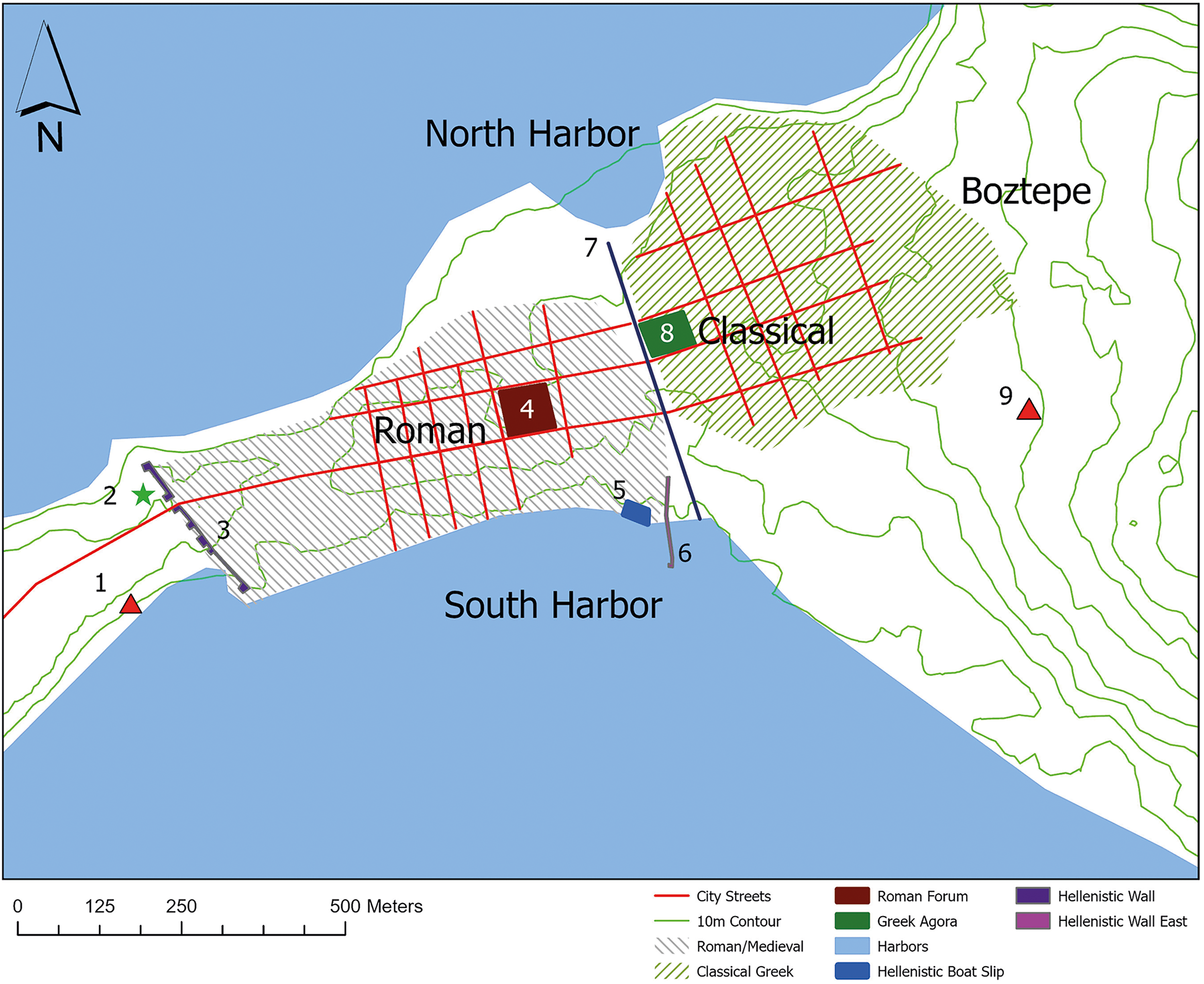 A map of the Black Sea region highlighting the location of Sinope and its historical features.