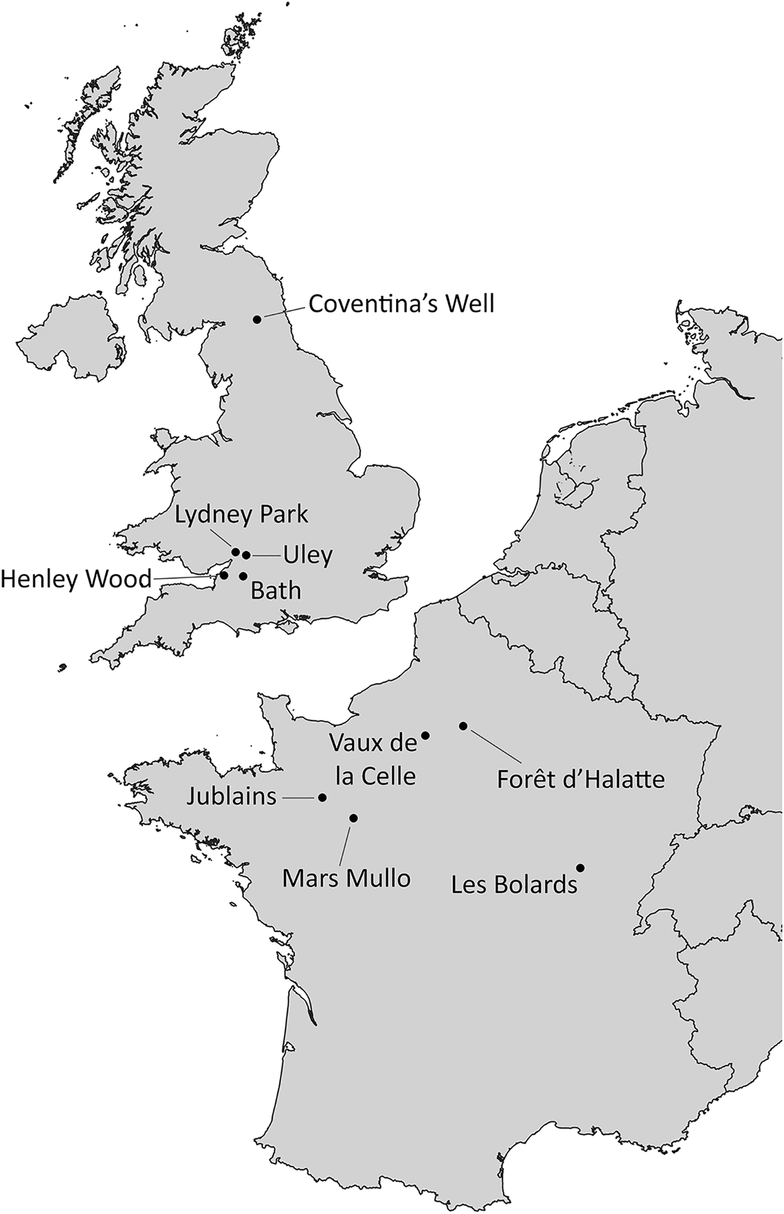 Map of sanctuary sites across Europe and the UK.