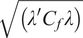 StartRoot left parenthesis lamda prime upper C Subscript f Baseline lamda right parenthesis EndRoot