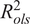 upper R Subscript o l s Superscript 2