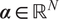 bold italic alpha element of double struck upper R Superscript upper N