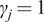 gamma Subscript j Baseline equals 1