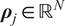 bold italic rho Subscript j Baseline element of double struck upper R Superscript upper N