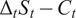 normal upper Delta Subscript t Baseline upper S Subscript t minus upper C Subscript t