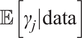 double struck upper E left bracket gamma Subscript j Baseline vertical bar data right bracket