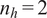 n Subscript h Baseline equals 2