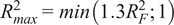 upper R Subscript max Superscript 2 Baseline equals min left parenthesis 1.3 upper R Subscript upper F Superscript 2 Baseline semicolon 1 right parenthesis