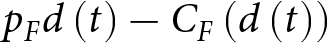 pFd left parenthesis t right parenthesis minus CF left parenthesis d left parenthesis t right parenthesis right parenthesis