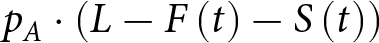 pA dot left parenthesis upper L minus upper F left parenthesis t right parenthesis minus upper S left parenthesis t right parenthesis right parenthesis