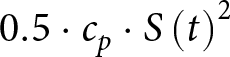 0.5 dot cp dot upper S left parenthesis t right parenthesis 2
