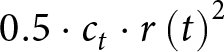 0.5 dot ct dot r left parenthesis t right parenthesis 2
