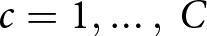 c equals 1 comma ellipsis comma upper C
