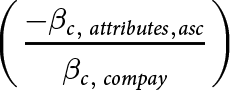 left parenthesis minus beta c comma attributes comma asc beta c comma compay right parenthesis