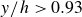 y divided by h greater than 0.93