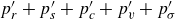 p prime Subscript r Baseline plus p prime Subscript s Baseline plus p prime Subscript c Baseline plus p prime Subscript v Baseline plus p prime Subscript sigma