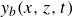 y Subscript b Baseline left parenthesis x comma z comma t right parenthesis