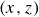 left parenthesis x comma z right parenthesis