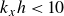 k Subscript x Baseline h less than 10