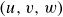 left parenthesis u comma v comma w right parenthesis