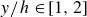 y divided by h element of left bracket 1 comma 2 right bracket
