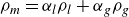 rho Subscript m Baseline equals alpha Subscript l Baseline rho Subscript l Baseline plus alpha Subscript g Baseline rho Subscript g