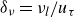 delta Subscript nu Baseline equals nu Subscript l Baseline divided by u Subscript tau