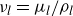 nu Subscript l Baseline equals mu Subscript l Baseline divided by rho Subscript l