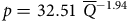 p equals 32.51 upper Q overbar Superscript negative 1.94