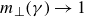 m Subscript up tack Baseline left parenthesis gamma right parenthesis right arrow 1