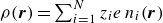 rho left parenthesis bold italic r right parenthesis equals sigma summation Underscript i equals 1 Overscript upper N Endscripts z Subscript i Baseline e n Subscript i Baseline left parenthesis bold italic r right parenthesis