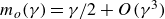 m Subscript o Baseline left parenthesis gamma right parenthesis equals gamma divided by 2 plus upper O left parenthesis gamma cubed right parenthesis