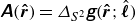 sans serif bold italic upper A left parenthesis ModifyingAbove bold italic r With bold caret right parenthesis equals upper Delta Subscript upper S squared Baseline sans serif bold italic g left parenthesis ModifyingAbove bold italic r With bold caret semicolon ModifyingAbove bold italic script l With caret right parenthesis