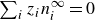 sigma summation Underscript i Endscripts z Subscript i Baseline n Subscript i Superscript normal infinity Baseline equals 0