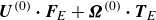 bold italic upper U Superscript left parenthesis 0 right parenthesis Baseline bold dot bold italic upper F Subscript upper E plus bold italic upper Omega Superscript left parenthesis 0 right parenthesis Baseline bold dot bold italic upper T Subscript upper E