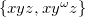 StartSet x y z comma x y Superscript omega Baseline z EndSet