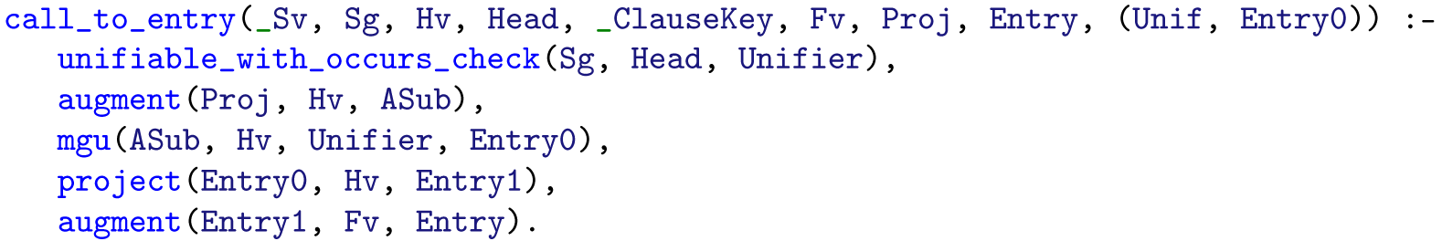 Prolog predicate implementation