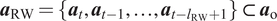 aRW equals atat minus 1 ellipsis at minus lRW plus 1 subset of ao