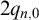 2 q Subscript n comma 0